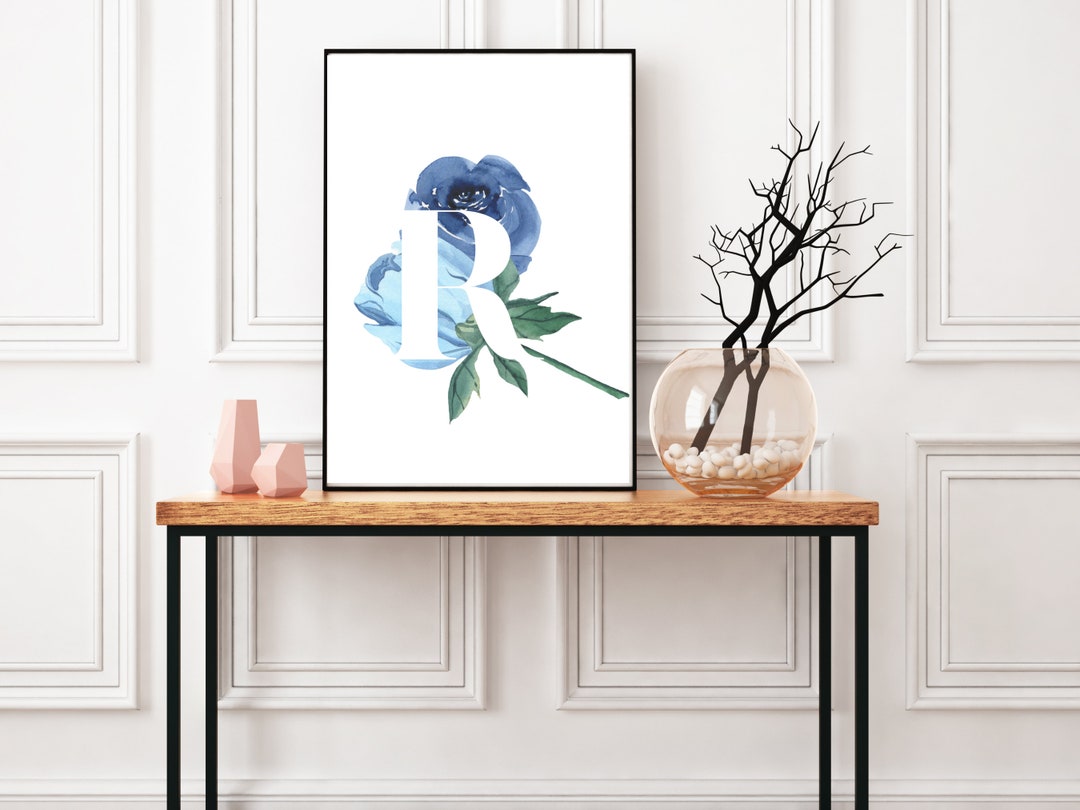 Letter R Printable Poster Floral Poster Sizes 8x10, 12x12, 11x17, 18x24 ...