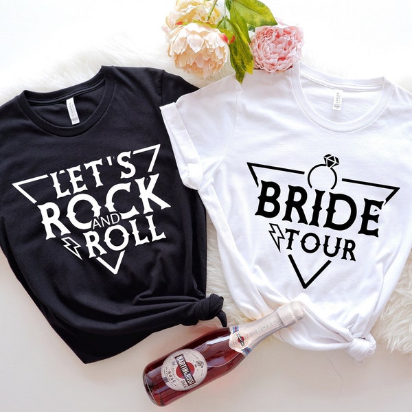 Bride Tour Lets Rock and Roll Bachelorette Party Shirts, Rock and Roll Bride Bach Tour, Bride or Die, Gift for Bachelorette