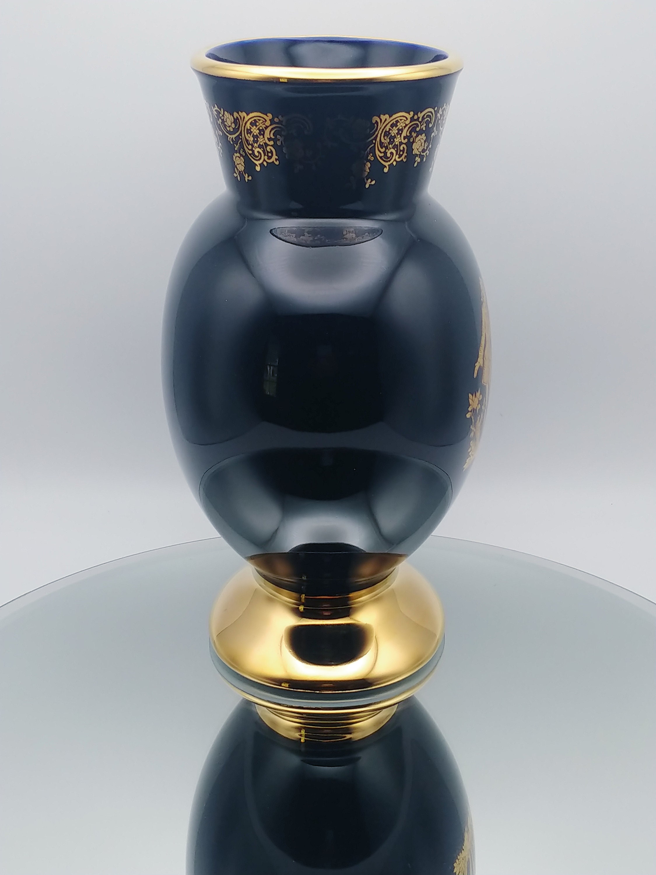 Limoges Castel Cobalt Vase, 22K Gold, France, Beautiful Cobalt Blue Etsy