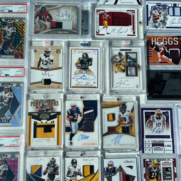 NFL NBA Mystery Pack Grab Bag Set of40 Sports Cards with an Autograph or Relic/Patch Surprise in Every Pack