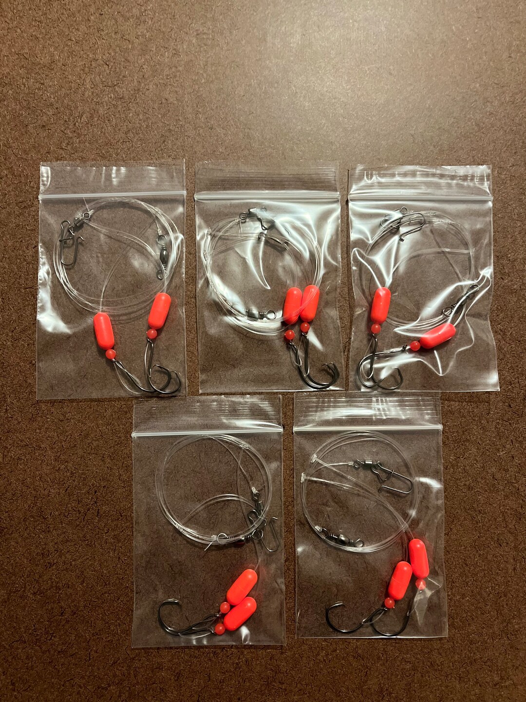 3 Terminali Da Pesca Pompano Pier/Surf – Amo Circolare 2/0, Fluoro 25lb, Fall Crush