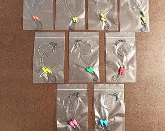 Pompano Surf Fishing Rigs (9-Pack) – T-Knot Design, 1/0 Circle Hooks