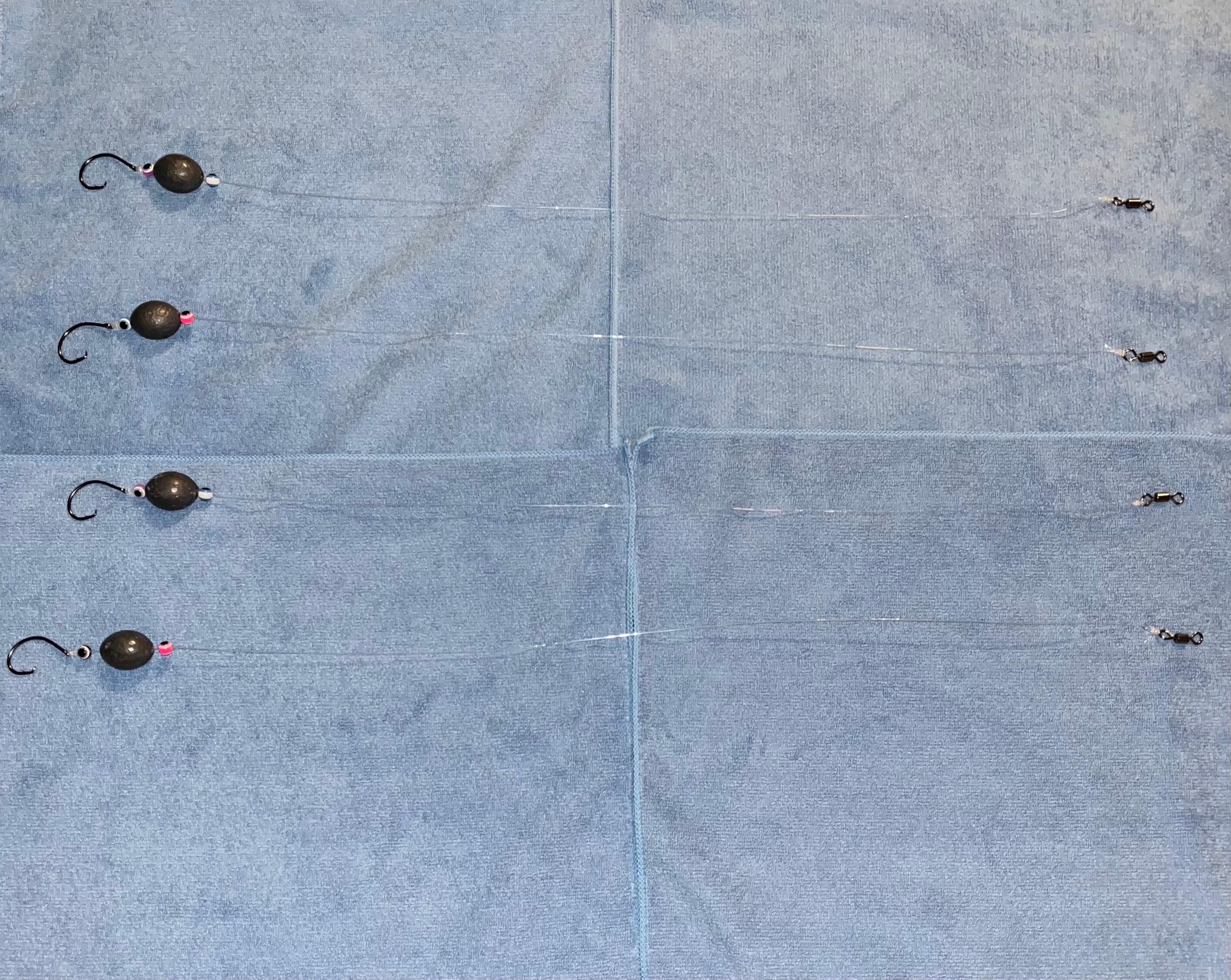 4 Pack AP Knocker Bottom Fishing Rigs 80LB Mono 6/0 Circle Hook 3oz