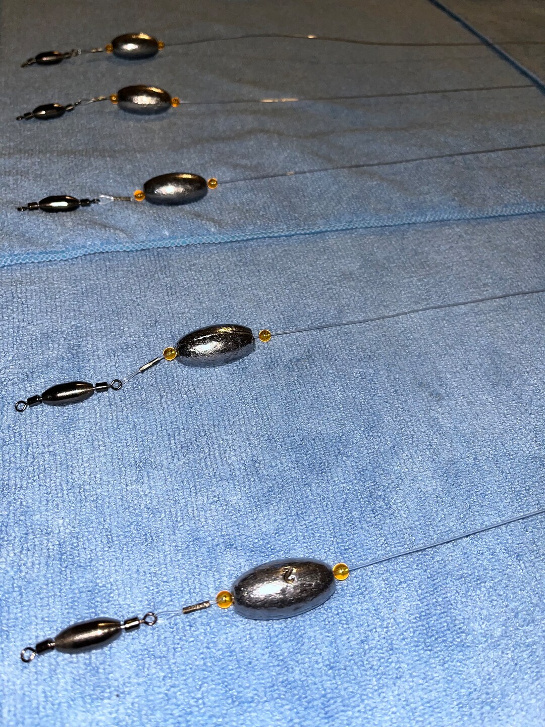 5 Pack AP Knocker Bottom Rigs 60lb Mono 6/0 Circle Hook 2oz Sliding Egg