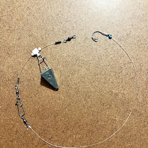 Premium Carolina Style Pompano & Whiting Surf Fishing Rigs - Base-60LB Mono - Snelled 1/0 Circle Hook