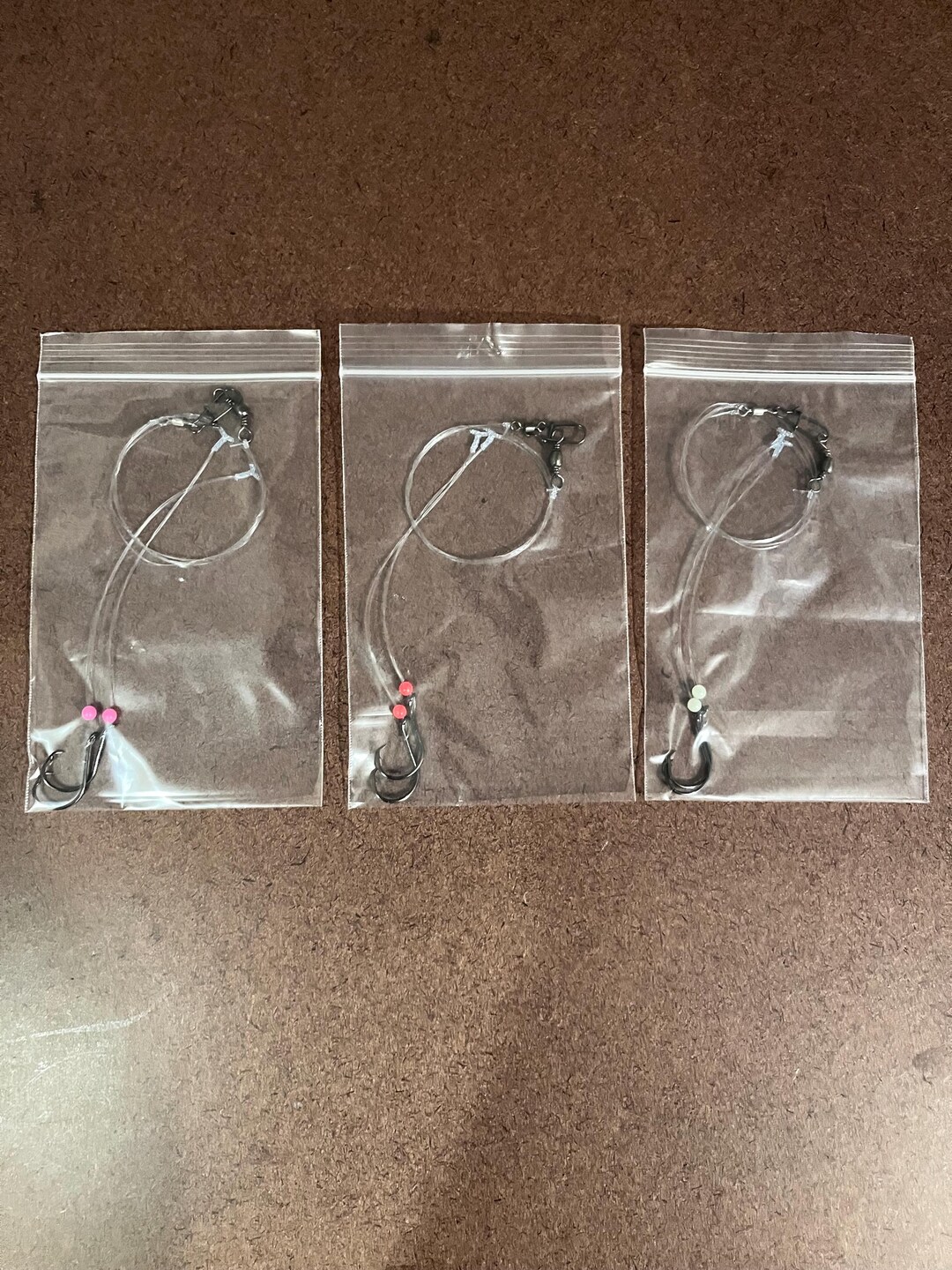 Bead Surf Fishing Rigs With T-knot – 25lb Clear Mono, 1/0 Circle Hooks ...