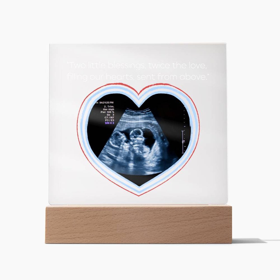 Acrylic Square Plaque Parents of Twins Sonogram Picture Etsy