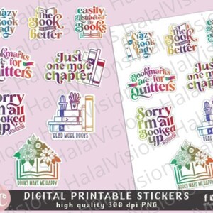 Funny book lover design bundle PNG Files. 8 unique and cute graphic designs for book lovers