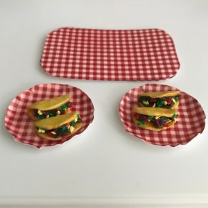 1:6 scale Tacos for 2 - realistic HANDCRAFTED dollhouse miniature food