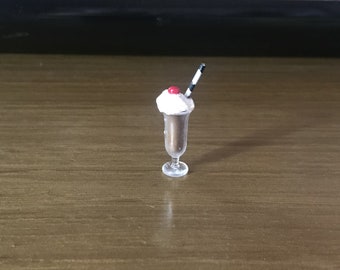 Chocolate milkshake - realistic 1:12 scale dollhouse miniature food/drink