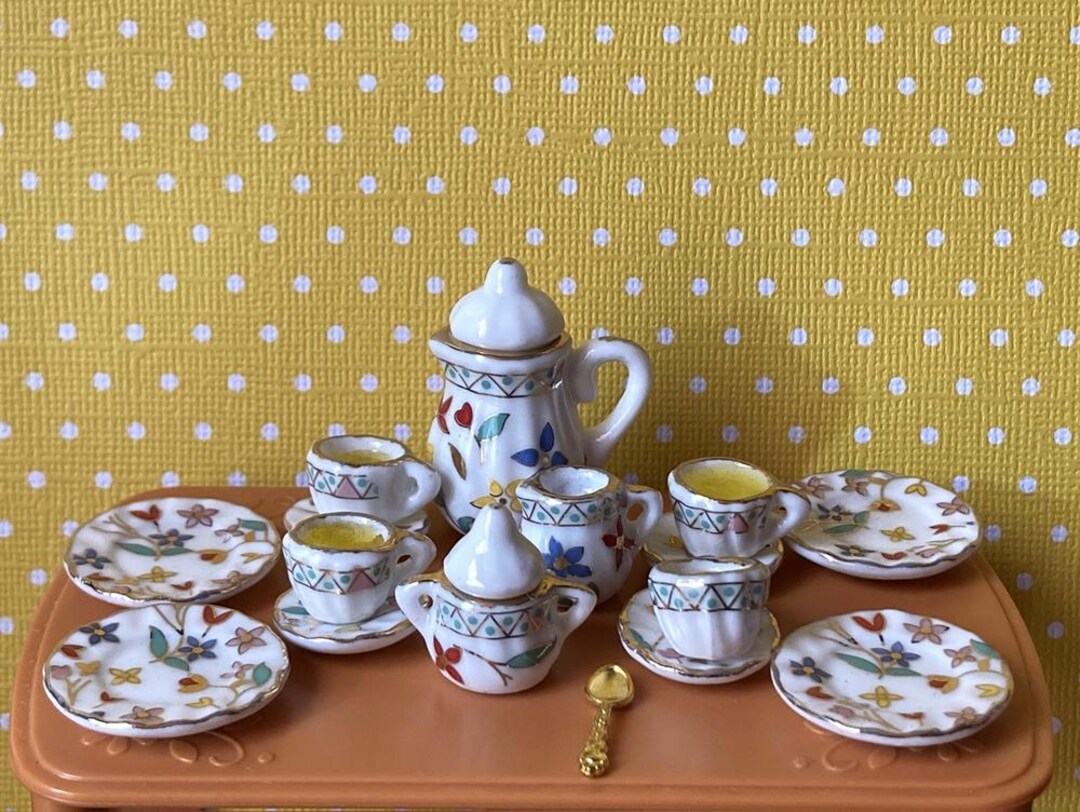 1:12 Scale Lemon Tea Set - Dollhouse Miniatures - Etsy