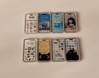1:6 Scale 4 ct. Miniature Smartphones - Dollhouse Miniature Accessory