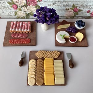 1:6 Scale Charcuterie Boards Set - Dollhouse Miniature Food