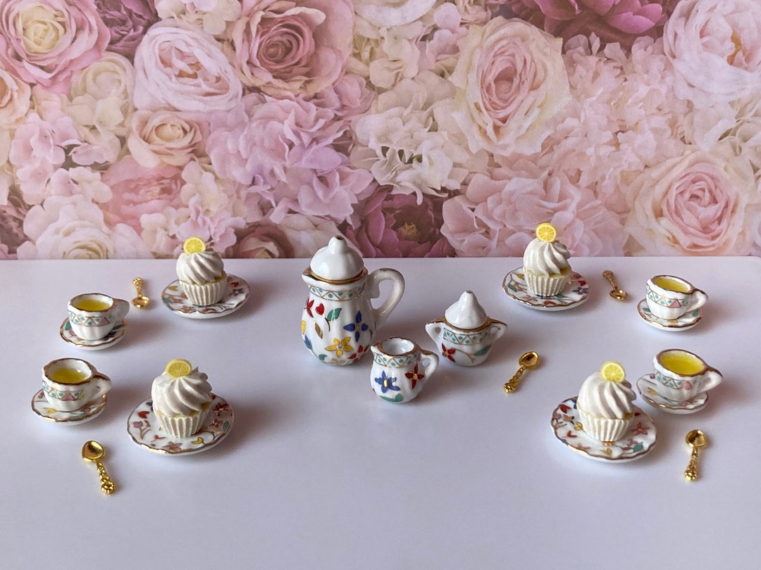 1:6 Scale Tea Set With Realistic Lemon Tea & Lemon Cupcakes ...