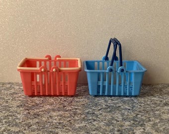1:6 Scale 2 ct. Shopping Baskets - Dollhouse miniature accessory