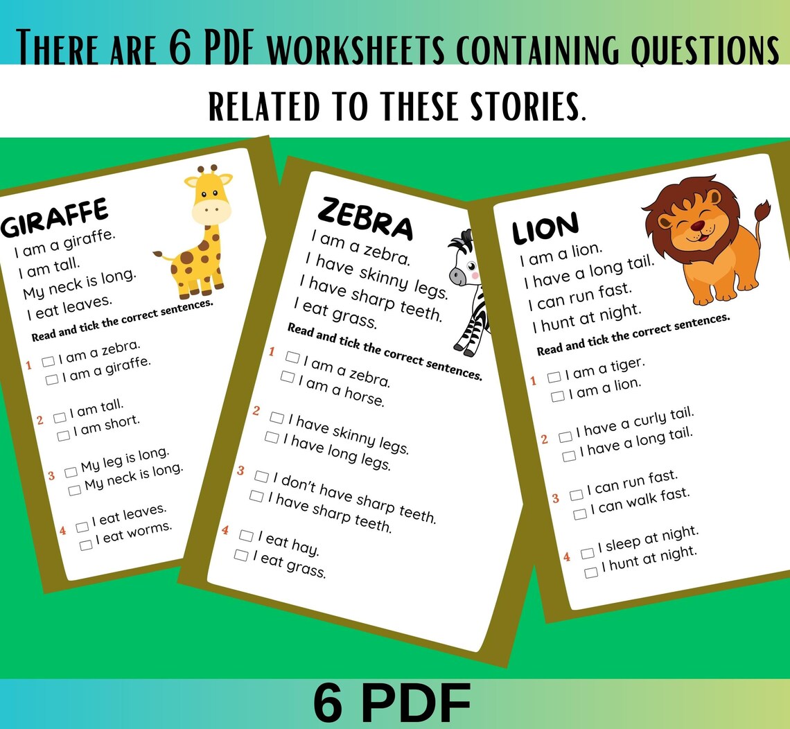 Comprehension Worksheets for Kindergarten/questionnaires for Reading ...