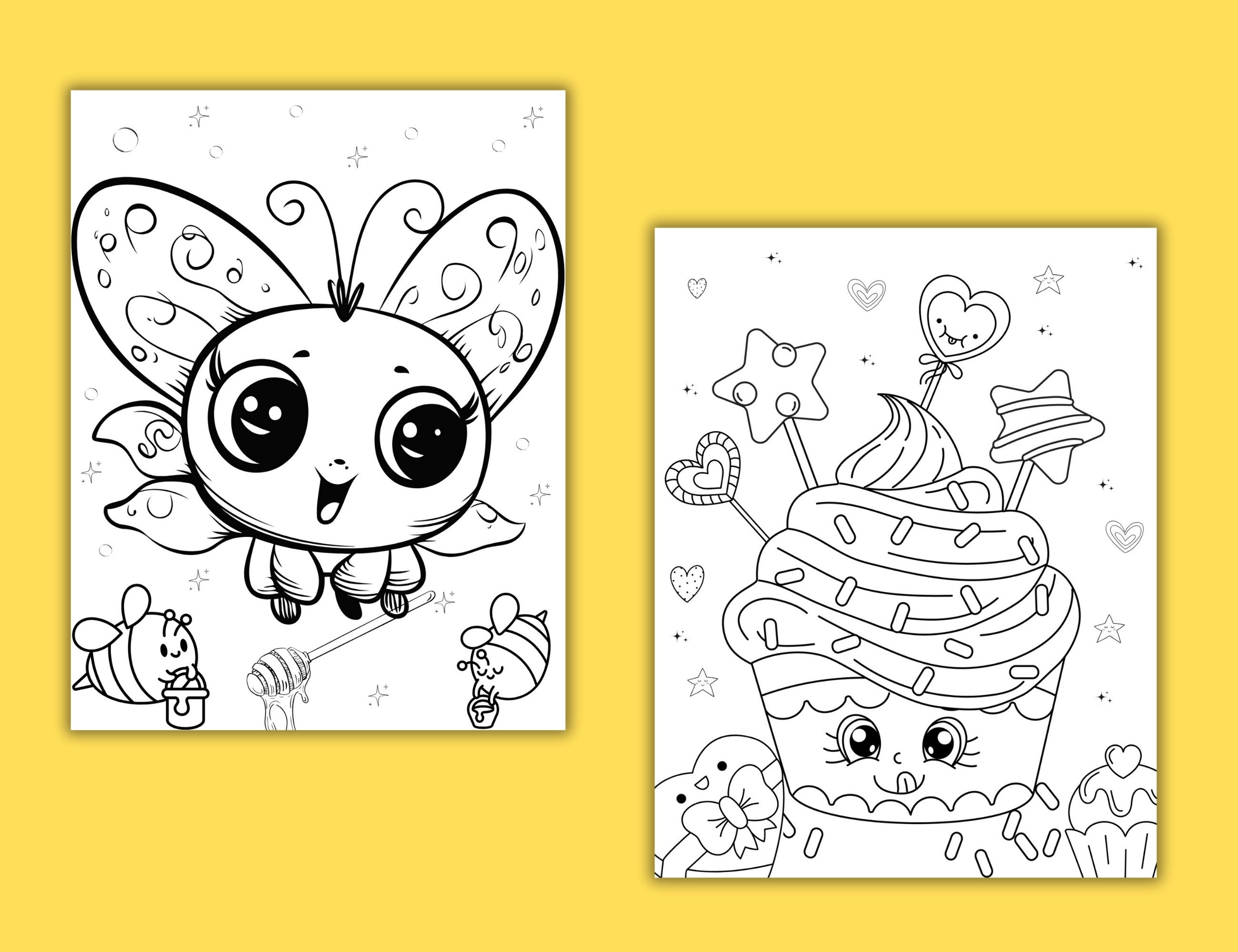Kawaii Coloring Pages - 60 Adorable Designs - Coloring Book for Kids ...