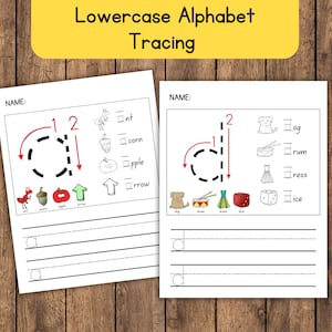 26 Printable Lowercase Letters Practice Sheets for Kids - Alphabet Worksheets - Lowercase letter- Handwriting- Hand Lettering - abc tracing