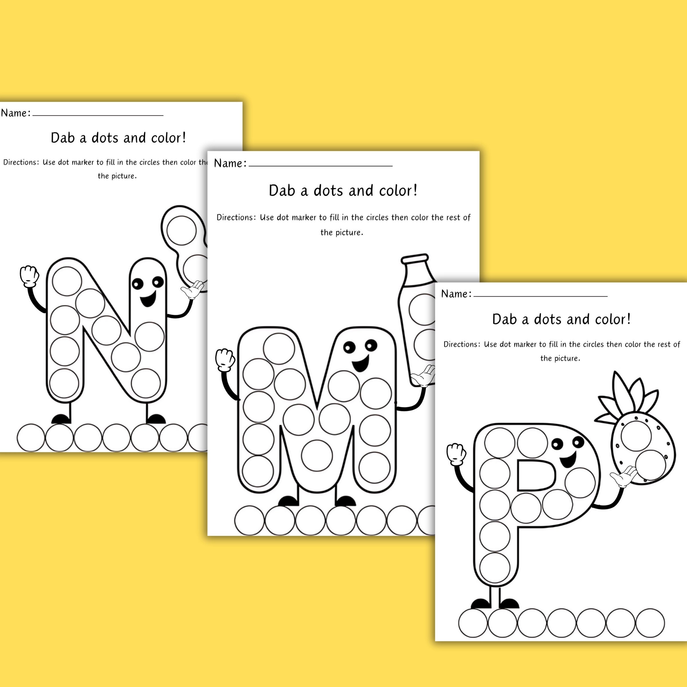 Alphabet Dot Marker Worksheets - Dot Marker Activities for Toddlers and ...