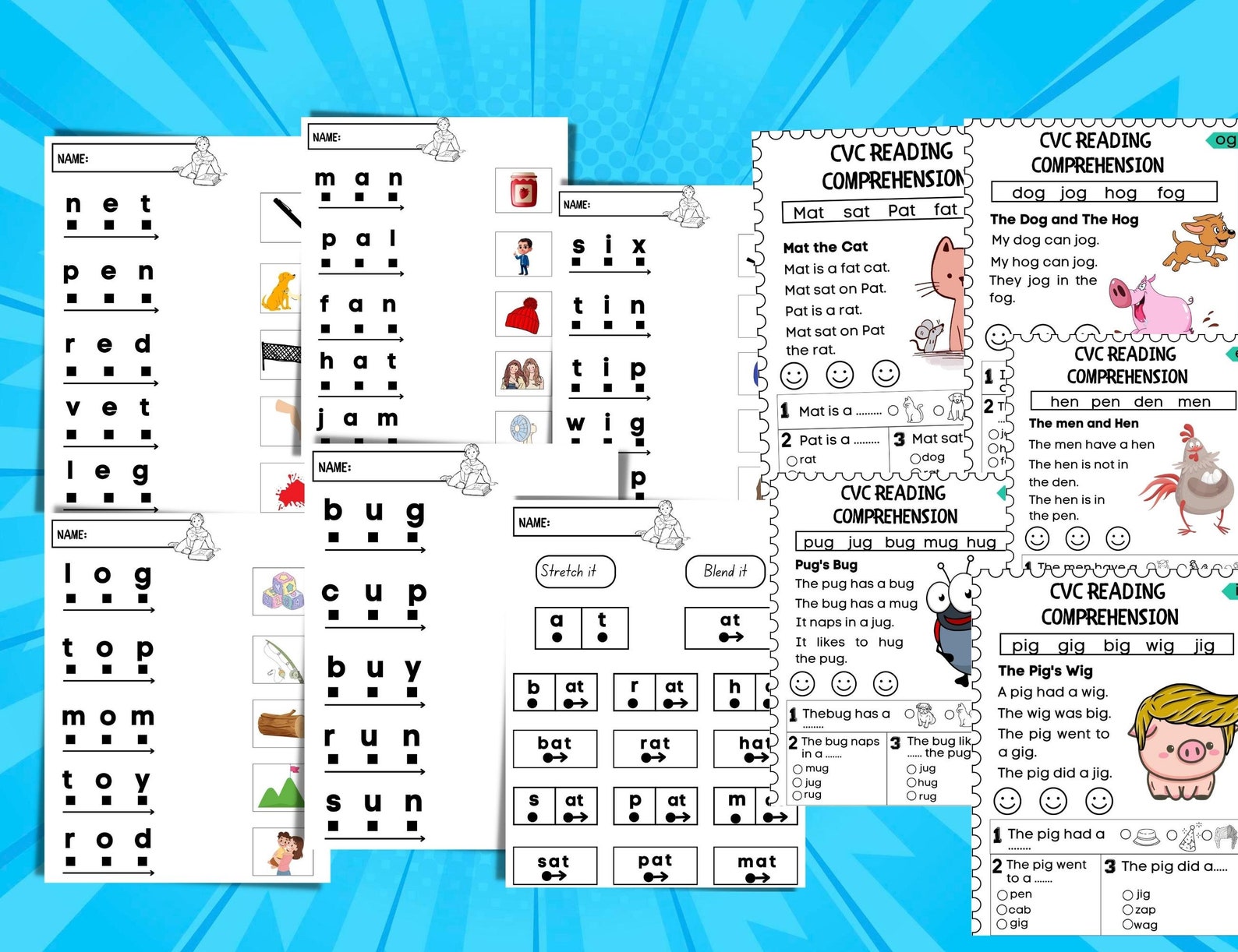 Learn to Read/cvc Words Worksheets/kindergarten Reading/homeschool ...