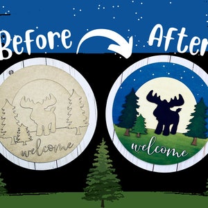 DIY, Paint, Camping, Self Paced, Trees, Moonlight, Woodwork, Crafts