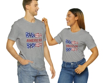 American, American flag, USA, patriotic Unisex Jersey Short Sleeve Tee
