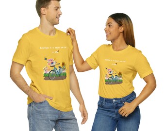 Bicycle with Flowers Graphic Tee, Unisex Jersey T-Shirt