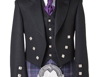 Veste kilt prince Charlie avec débardeur Veste de mariage homme 100 % laine