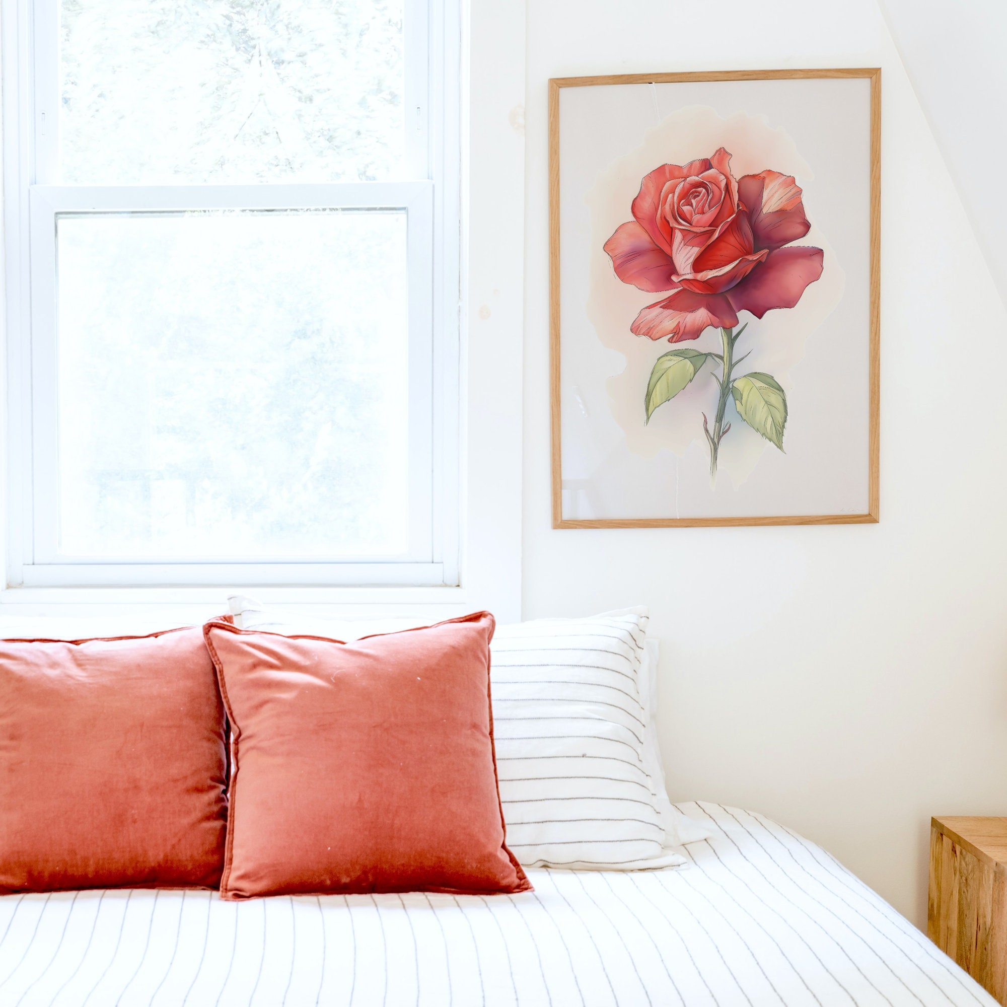 Red Rose - Rosa Rubra - DIY Printable - Red Rose Wall Art - Gift for ...