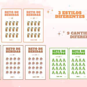 Printable Savings Challenge | Printable Savings Challenge in Spanish |  Digital Download |  Drink Challenge |  Savings Envelopes