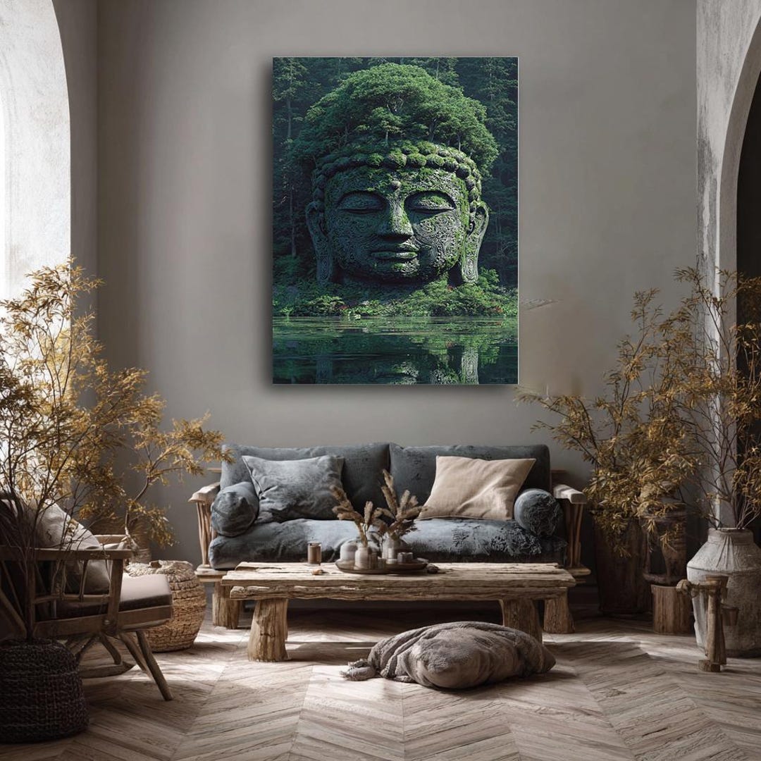 Zen Buddha Nature Wall Art Canvas Print, Spiritual Forest Meditation ...