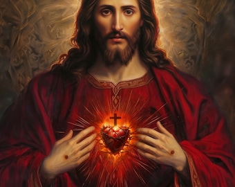 Sacred Heart Custom Sized at 16 x 20 Digital Download