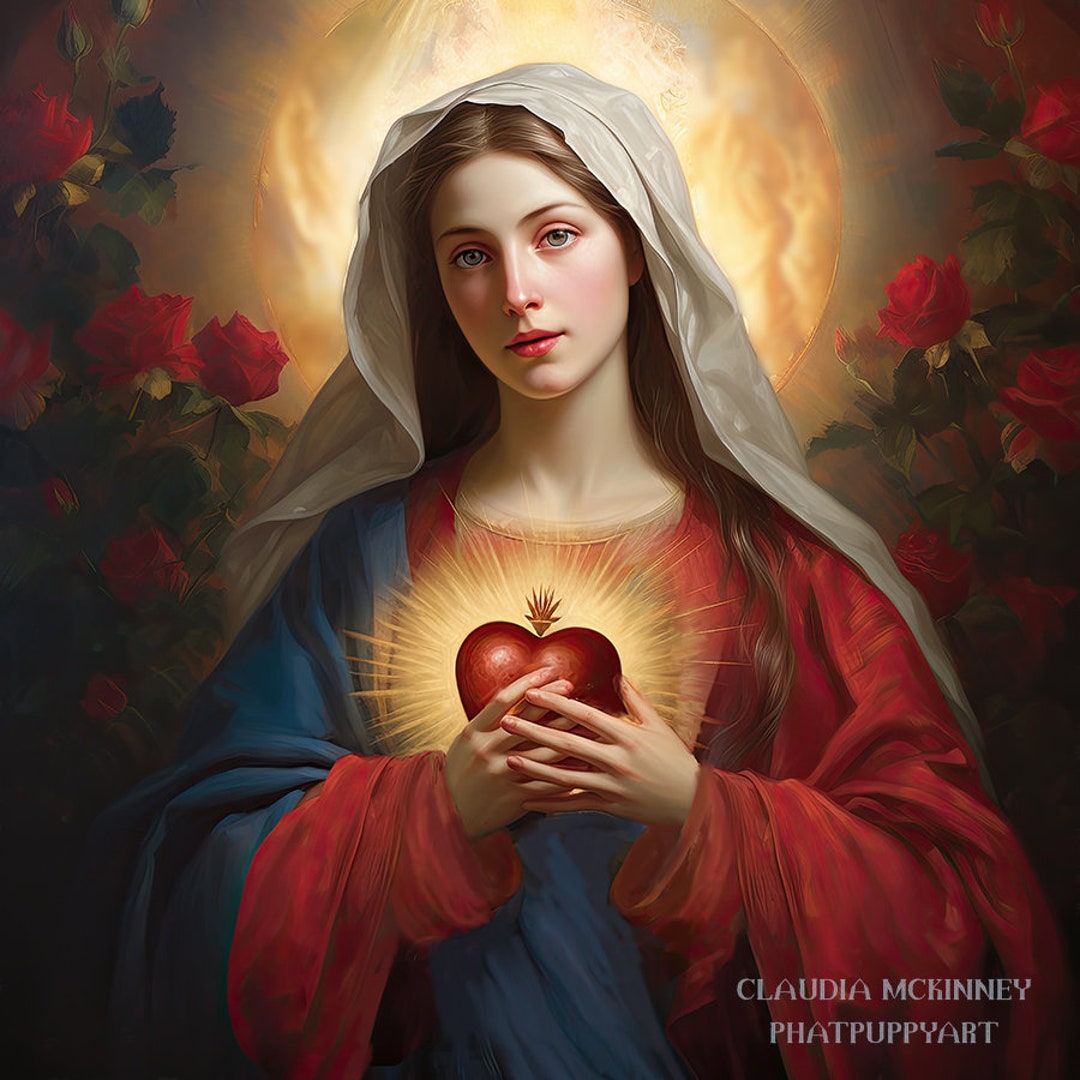 Immaculate Heart of Mary Custom Sized 16 X 20 Digital Download - Etsy
