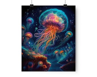 Cosmic Jellyfish Premium Matte Vertical Posters