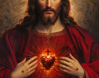 Sacred Heart of Jesus - 20 x 30 inches (vertical format)