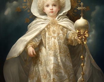 Sacred Infant of Prague Digital Download  24 x 36 Vertical Format | Perfect for Prayer Time