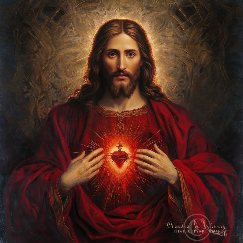 Sacred Heart Custom Sized at 16 X 20 Digital Download - Etsy