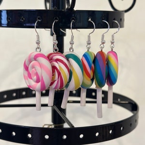 Striped mini lollipop earrings∴ Mini Lollipop Earrings - Etsy