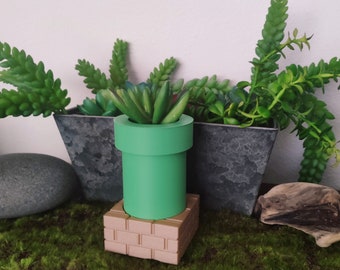 Mario Warp Pipe Planter 3D Printed Succulent Air Planter