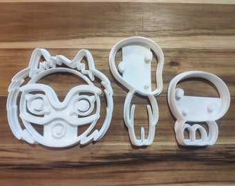 Princess Mononoke inspired cookie cutters San Mask and Kodama 3d printed