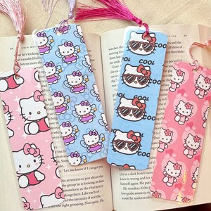 Kawaii Hello Kitty Bookmark, Laminated and Double Sided With Tassel - Etsy