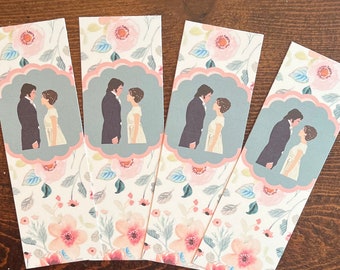 Pride and Prejudice Lizzy and Darcy Bookmark, Laminated and Double Sided