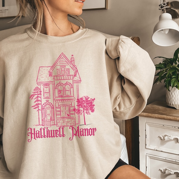 Vintage Halloween Shirt Halliwell Manor Haunted House Shirt Good Witch Inspired Shirt Halloween Sweatshirt Cozy Halloween Pink Witch Crew