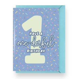 Have a One-derful Birthday First Birthday Card, Cute 1st Birthday Greeting Card for Baby Girl or Boy, Fun Toddler Birthday Card