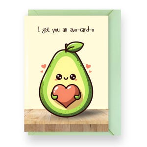 J'ai une carte de voeux Avo-Cardo, une carte de jeu de mots avocat drôle pour les anniversaires, les anniversaires ou tout simplement parce que, cadeau mignon et original