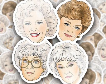 Golden Girls Watercolour Sticker, Nostalgic Retro Sitcom Vinyl Decals