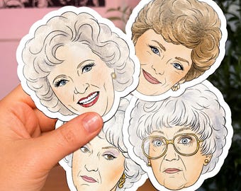 Golden Girls Watercolour Sticker, Nostalgic Retro Sitcom Vinyl Decals