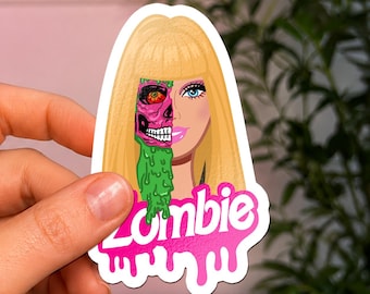 Zombie Doll Waterproof Sticker: Spooky Fun Decal