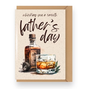 Une carte de fête des pères pour vous offrir un jeu de mots amusant pour la fête des pères - Carte de voeux blague boozy Dad pour amateurs de whisky, papa, grand-père