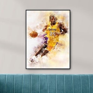  Kobe Bryant LA Los Angeles Lakers NBA Basketball team Black  Mamba Art Print 1AM3 on 31x40 Polyester Canvas : Handmade Products